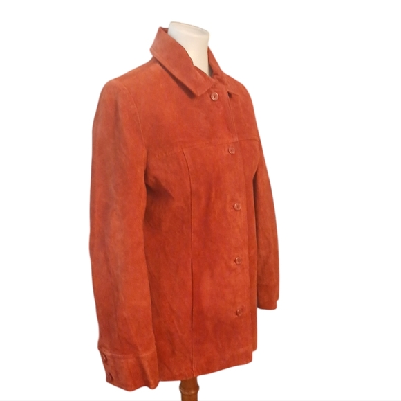 Jacklym Smith Genuine Suede Red Leather Button Down Jacket Size Small - Picture 11 of 11